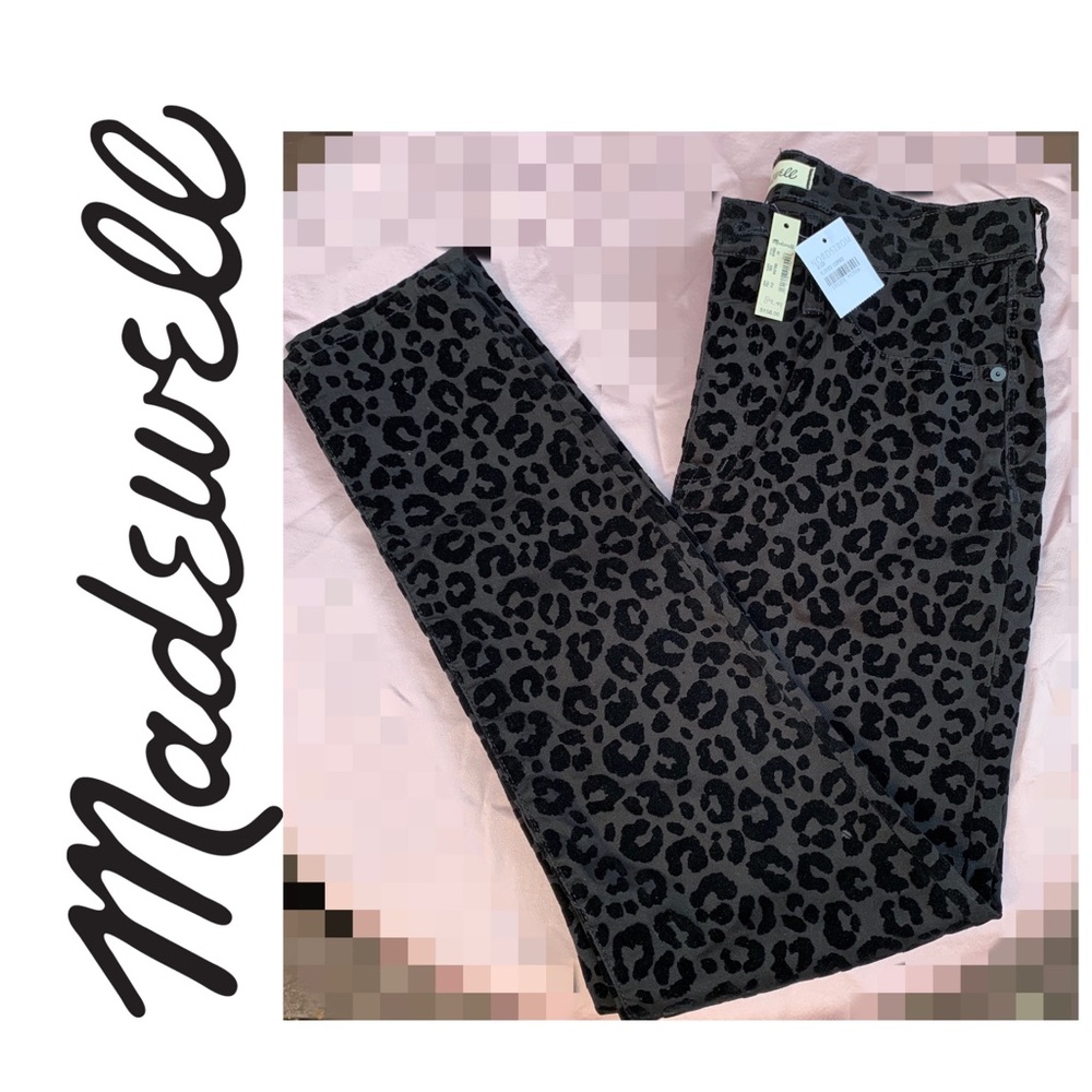 Madwell 9" Mid-Rise Skinny Jeans Flocked Leopard